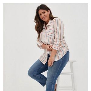 Torrid Lizzie Striped Crepe Blouse